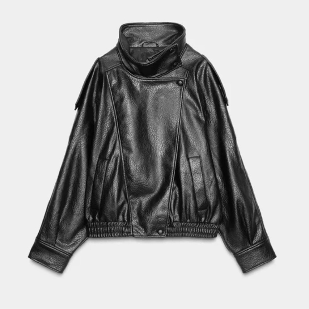 Zara Women's Black Leather Jacket